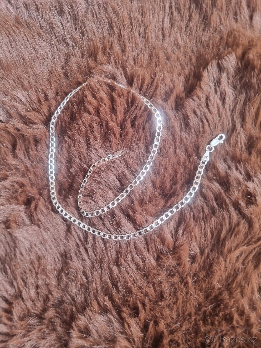 Nový dámský i pánský stříbrný náhrdelník 925 45 cm - 3