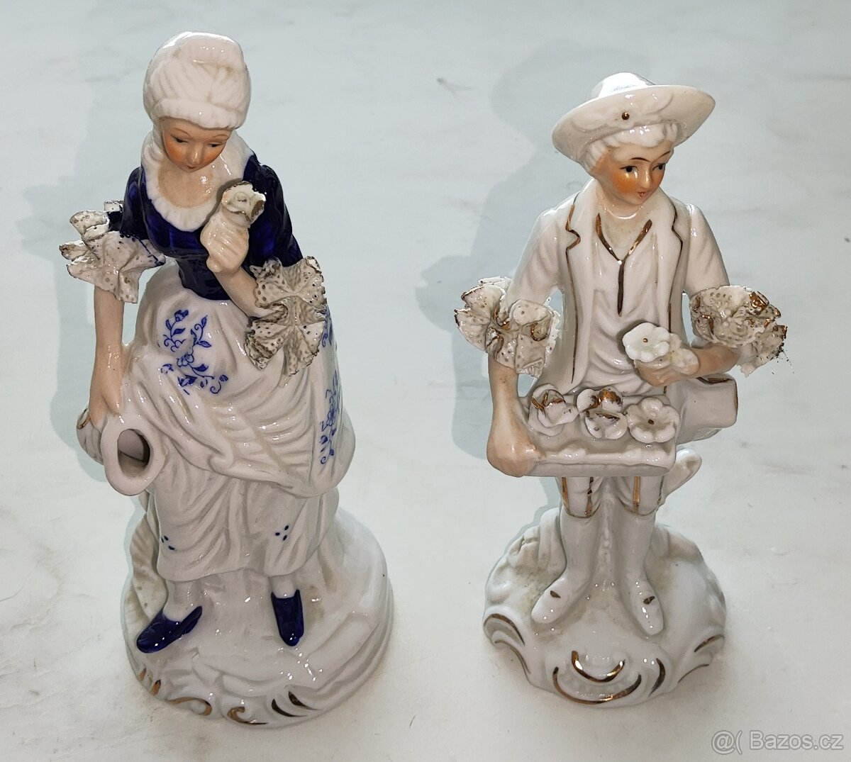 Prodám Porcelánové sošky – Prodavač květin & Dáma se džbánke - 3