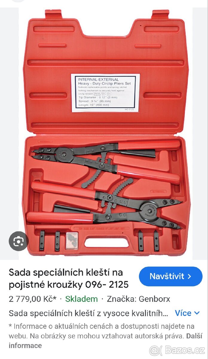 Sada kleští na pojistné kroužky - 3