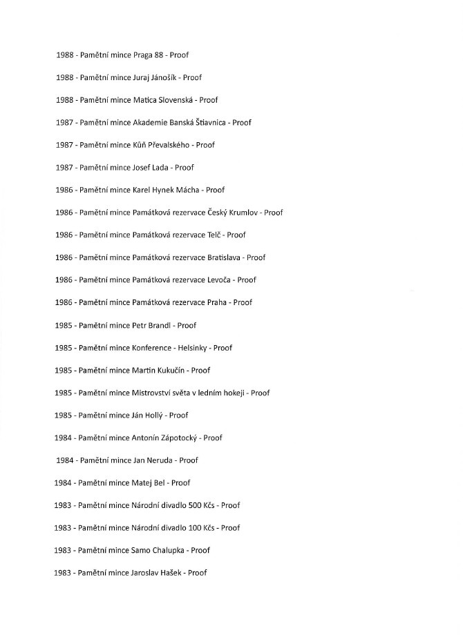 Komplet(94ks) sada stříbrných mincí ČSL - Proof 1954-1993 - 3