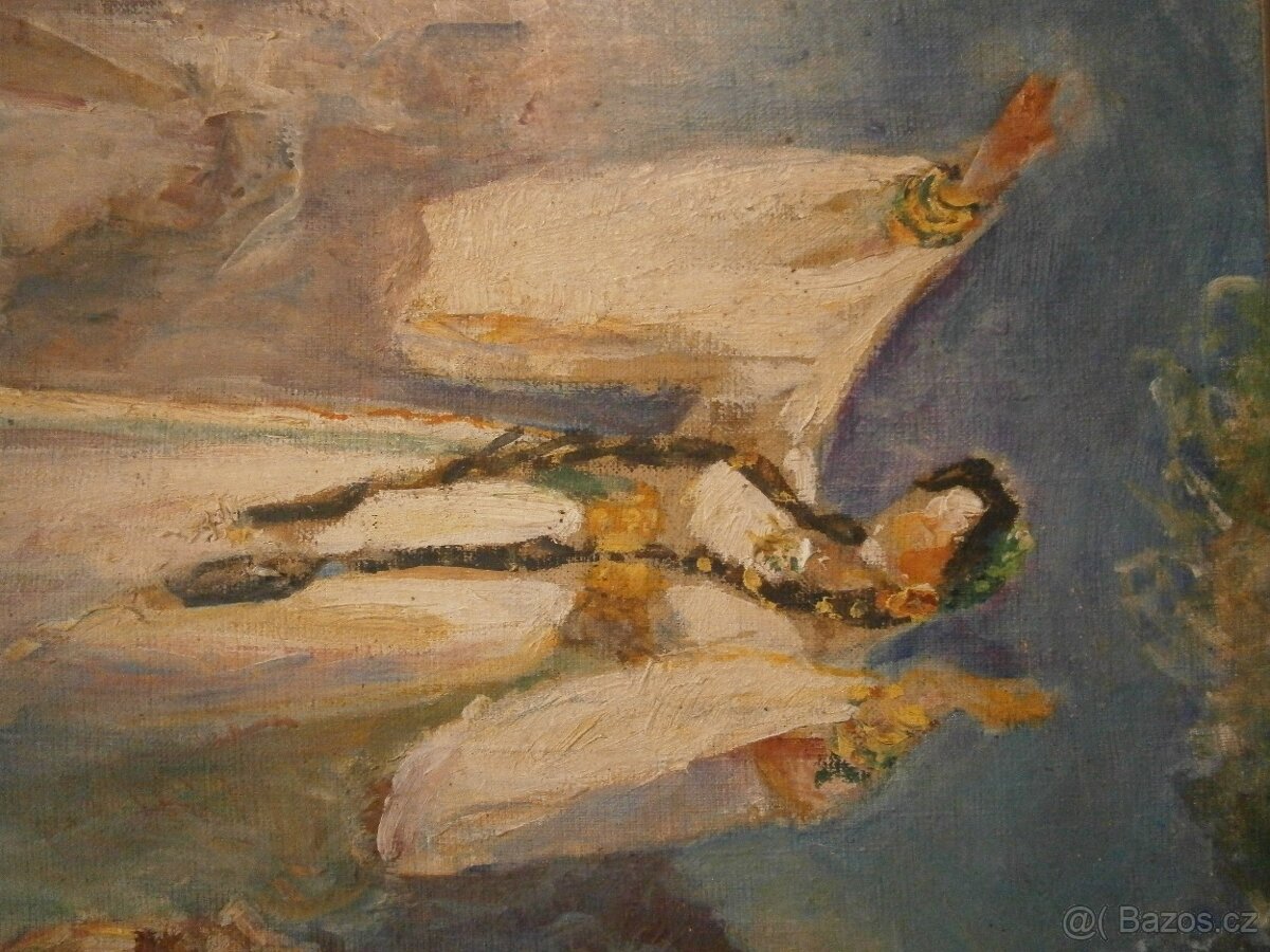 Starožitný obraz zajímavé - pláto olej - 3