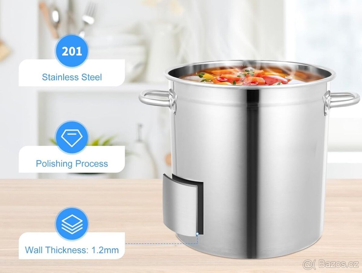 Nerezový hrnec 35L na vaření Stockpot - 3