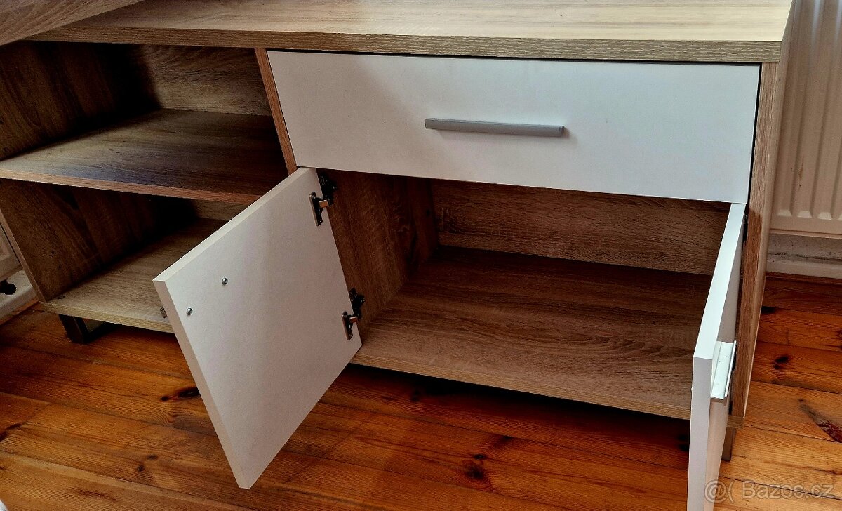 Psací stůl Sconto dub sonoma/bílá - 3