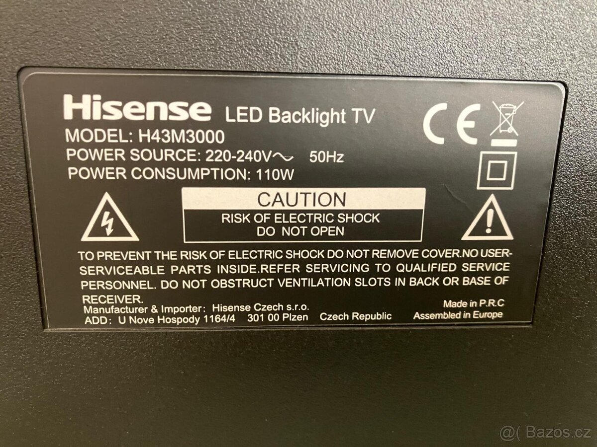 Hisense H43M3000 – 4K Ultra HD TV 43“ - 3