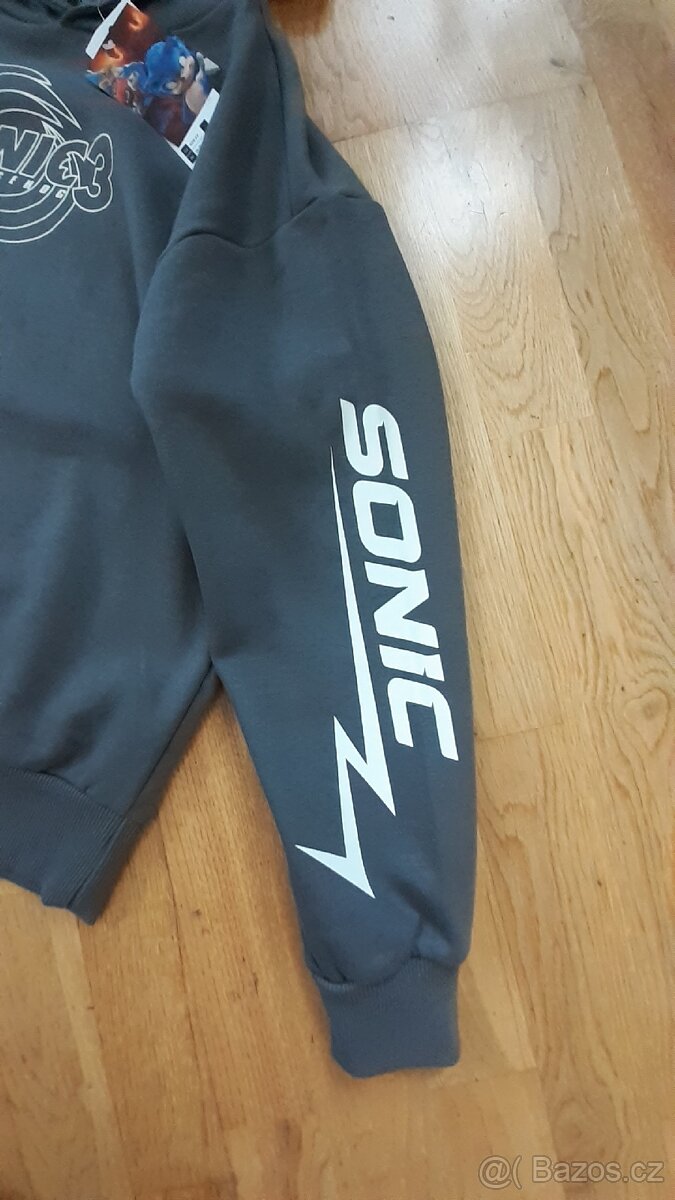 Šedá mikina s kapucí Sonic - 3