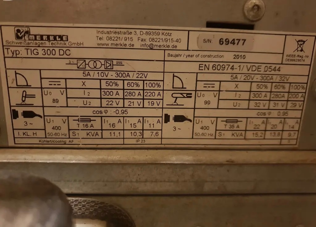 Merkle TIG 300 DC/WK 230/300 - 3