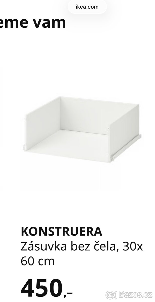 IKEA - šuplík Konstruera s čelem Smastad a úchytkou - 3