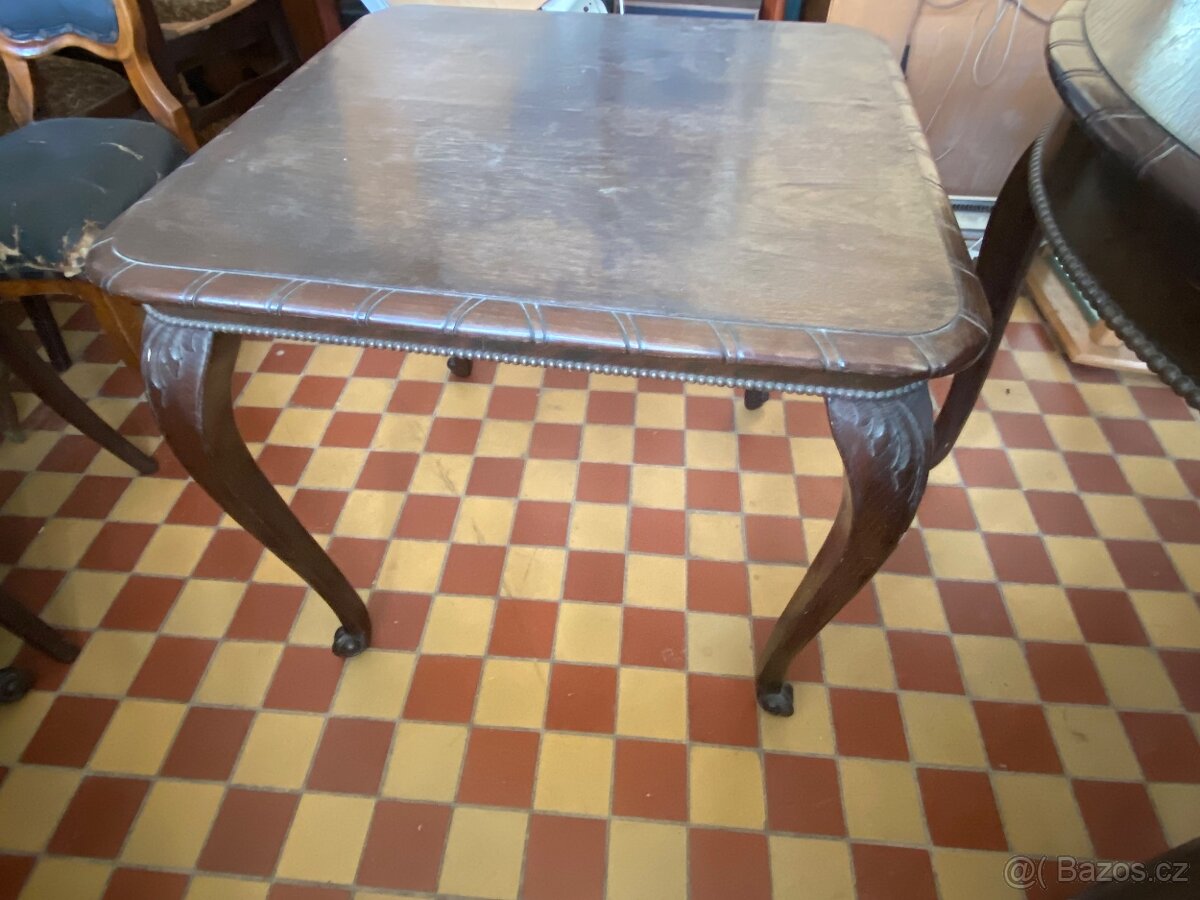 Starožitný stůl + židle - 3