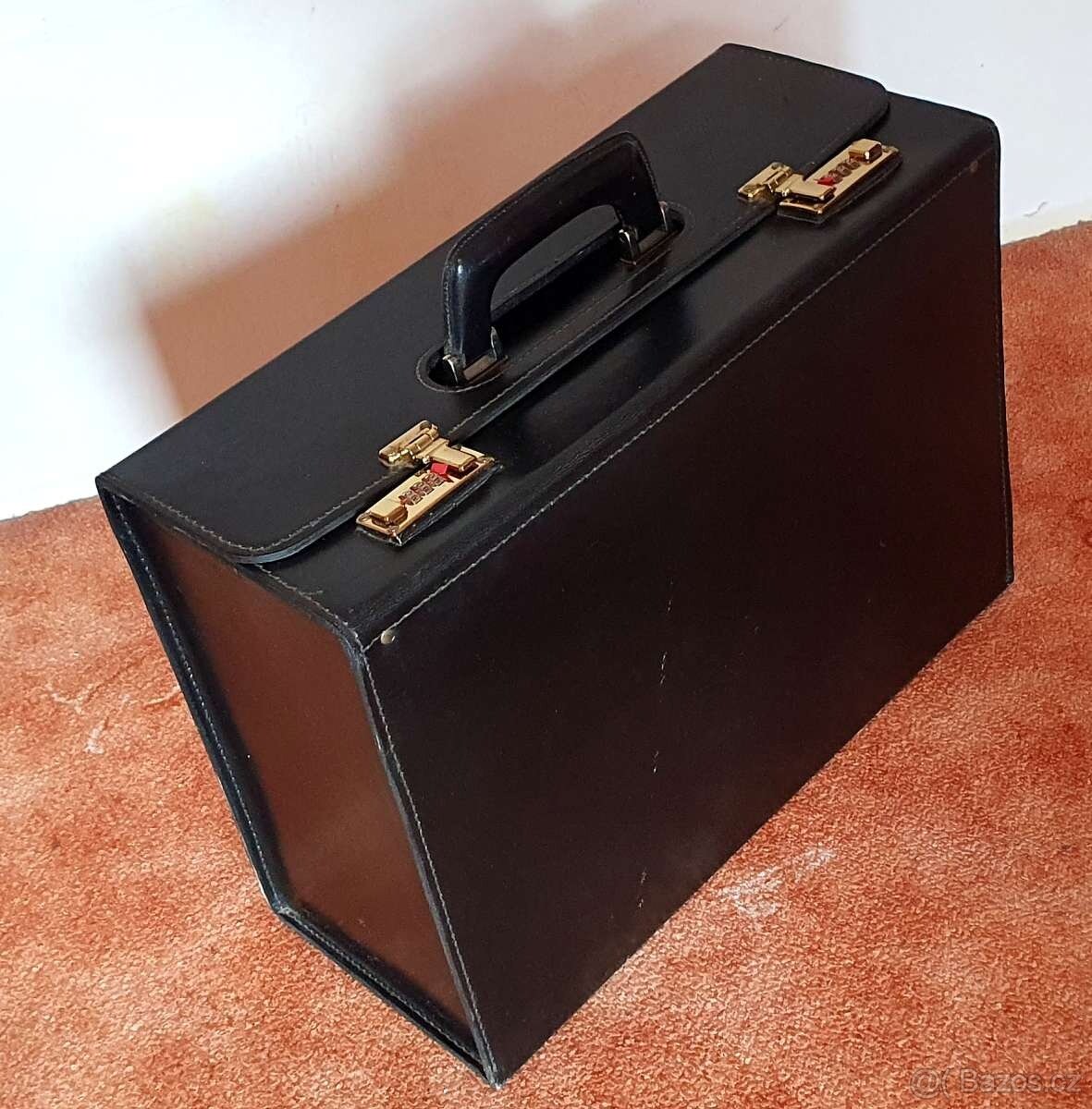 Kožený kufřík černý - 3