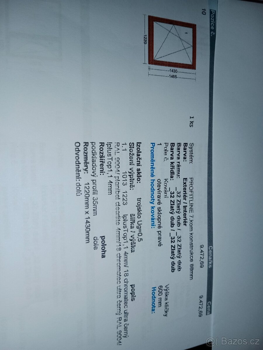 Prodám plast.okna 3 sklo 1220x1430 - 3