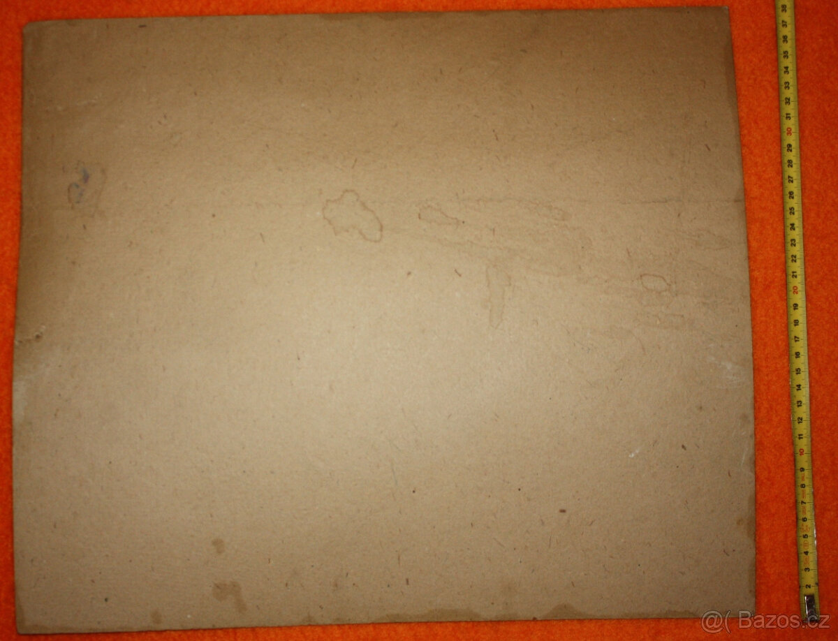 Obraz zátiší s vázou šeříků, olej (tempera) karton38 x44,5 - 3