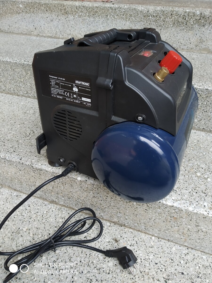 Prodám Bezolejový kompresor KRAFTRONIC KT-KP 6 OF -8 BARŮ. - 3