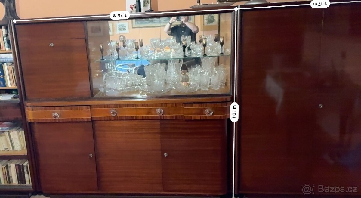 RETRO obývací stěna/komoda/knihovna, 60. léta - 3