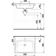 MIO-N umyvadlo 55 cm s otvorem pro baterii, bílá - 3