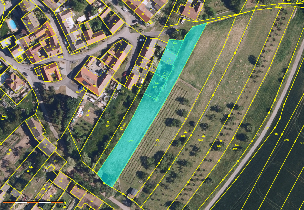 Prodej spol. pod. 2/3 RD, 2516 m2, Miroslavské Knínice - 3