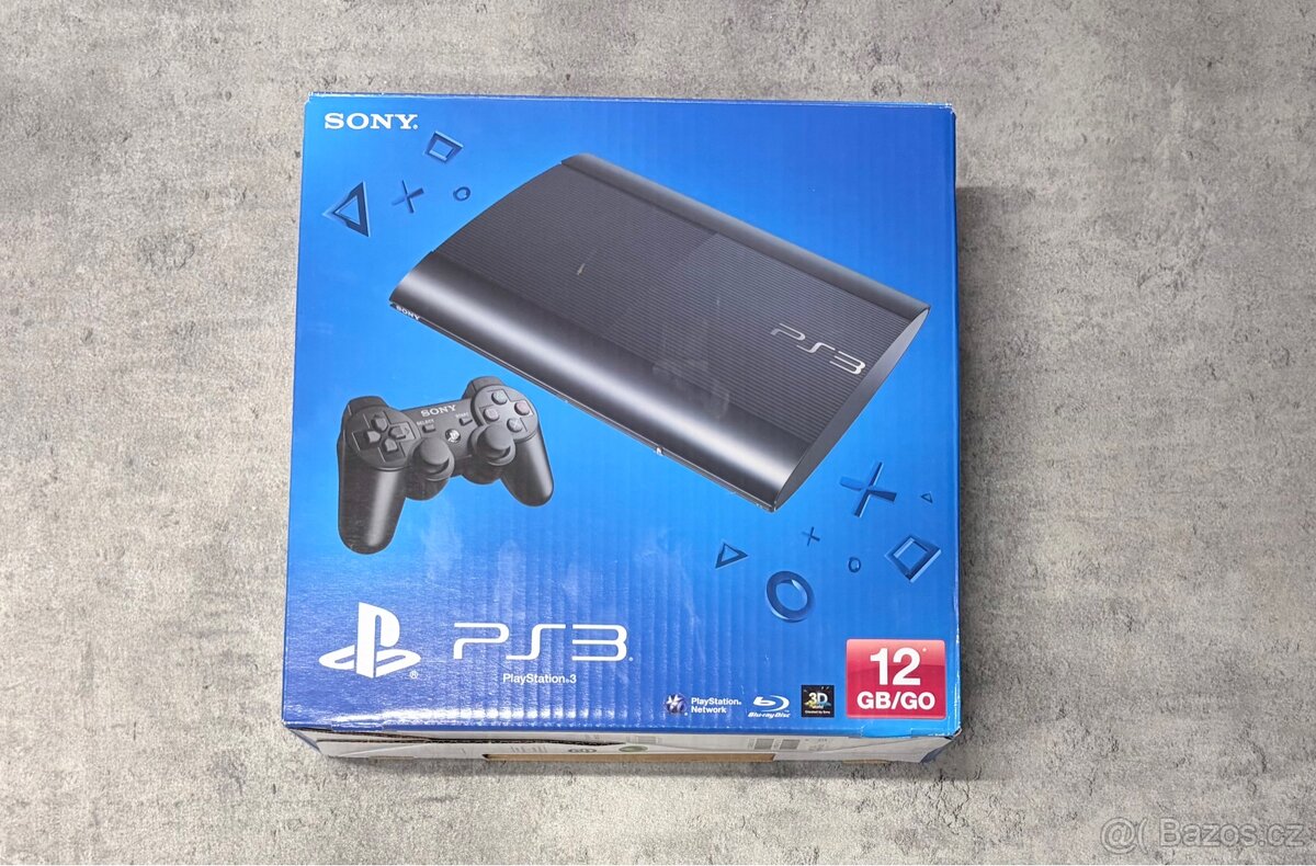 - PS3 Sony SuperSlim 12GB s krabicí - - 3