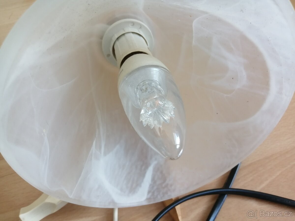 Pár nástěnných lamp dřevo/sklo - 3