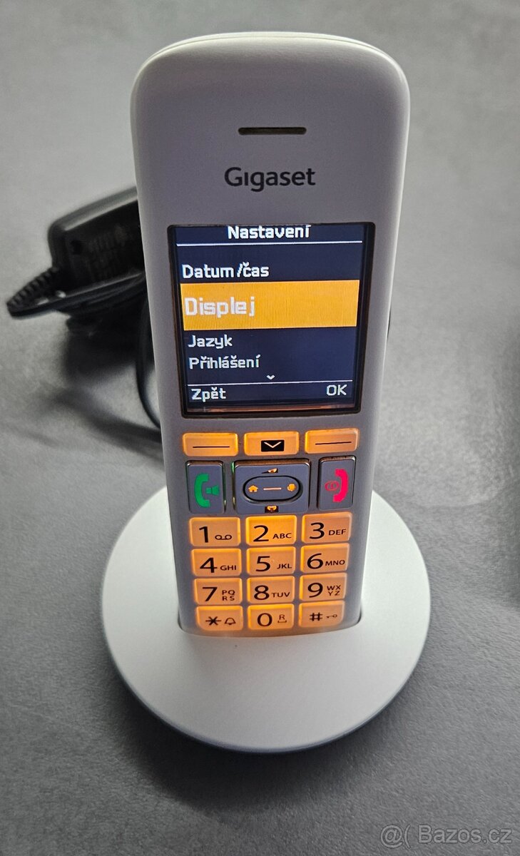 Siemens Gigaset E370H + Gigaset Box 100 senior telefon bílý - 3
