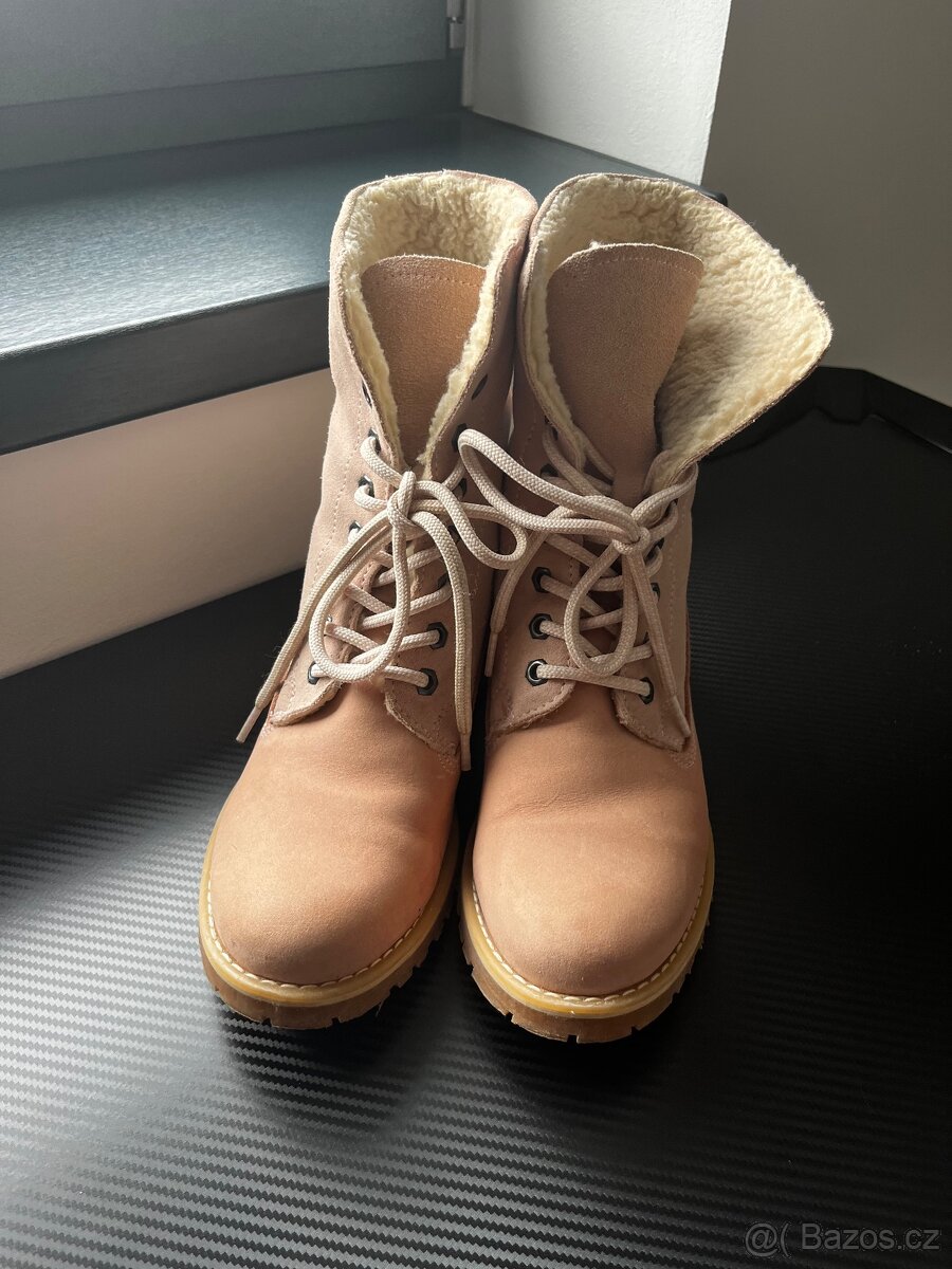 Zimni boty Tamaris 39 kožené s kožíškem - 3