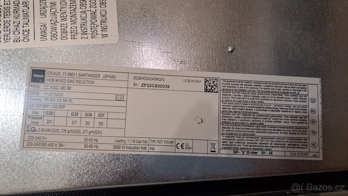 Kombinovaná plynová a indukční varná deska - 3