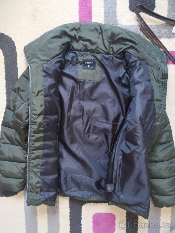 Zimní khaki prošívaná teplá bunda Lindex - 3