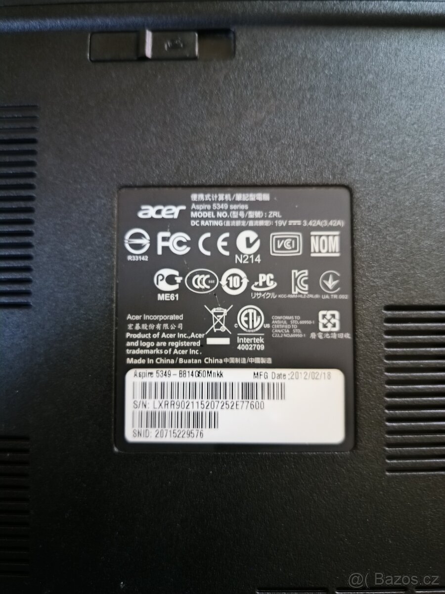 Acer Aspire 5349 – Intel Celeron B815 / 4 GB RAM / 500 GB HD - 3
