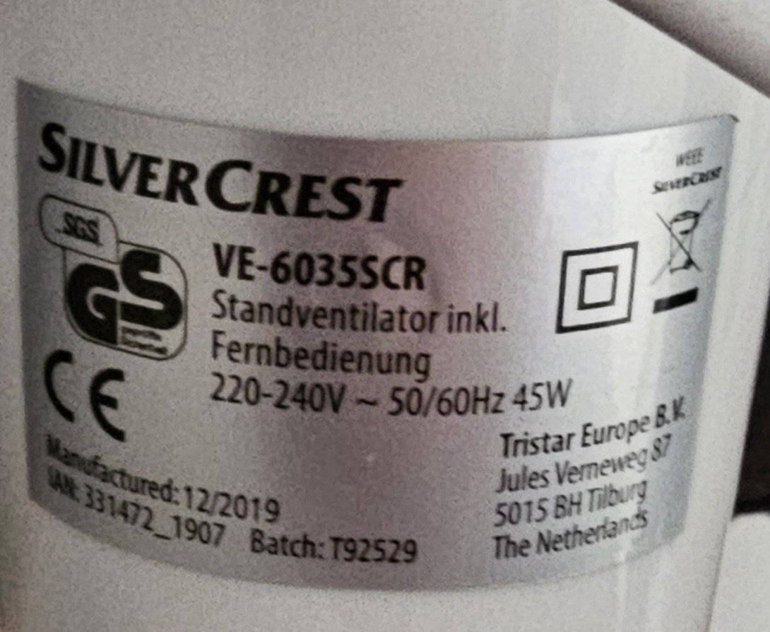 Ventilátor SilverCrest VE‑6035SCR - 3