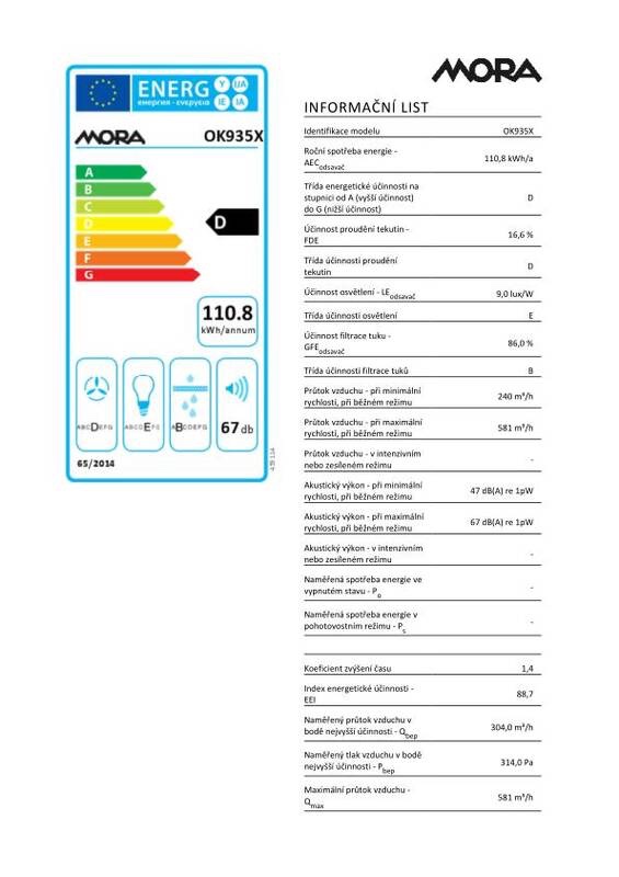 Odsavač par Mora OK 935 X nerez - 3