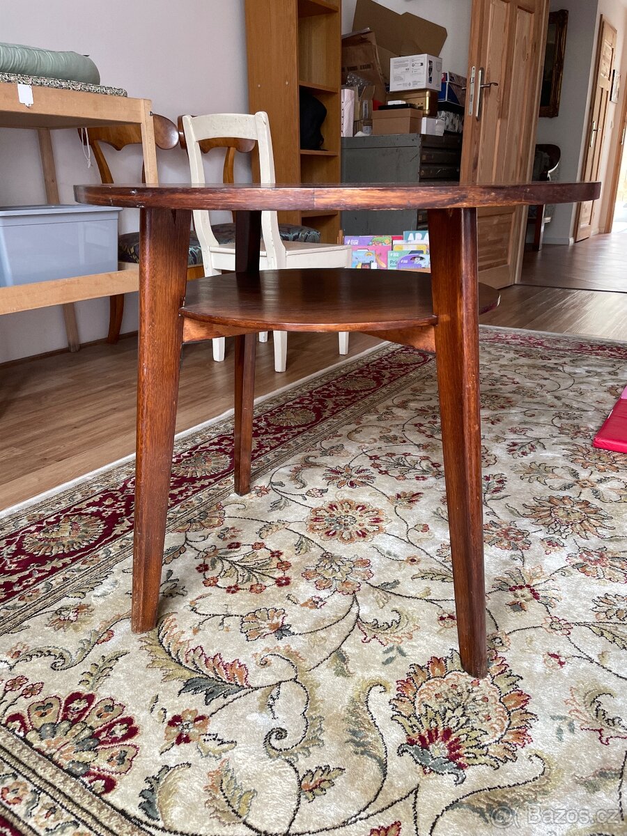 Dřevěný konferenční retro stolek - 3