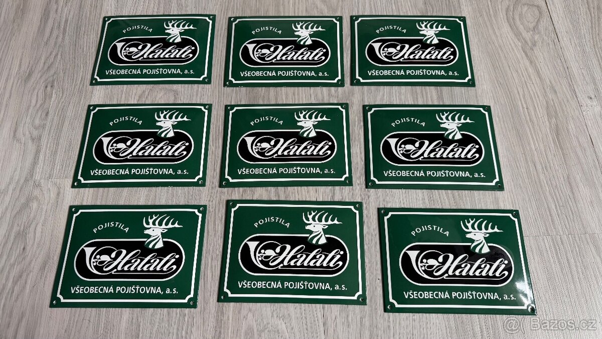 Sbírková smaltovaná? cedule – HALALI, Všeobecná pojišťovna - 3