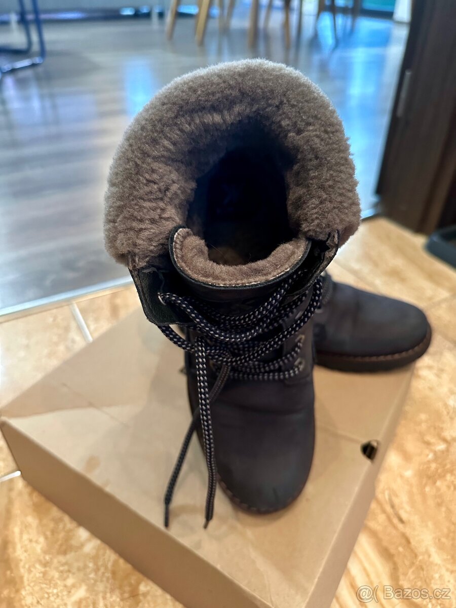 Zimní boty pravá kůže s přírodní kožešinou uvnitř - 3