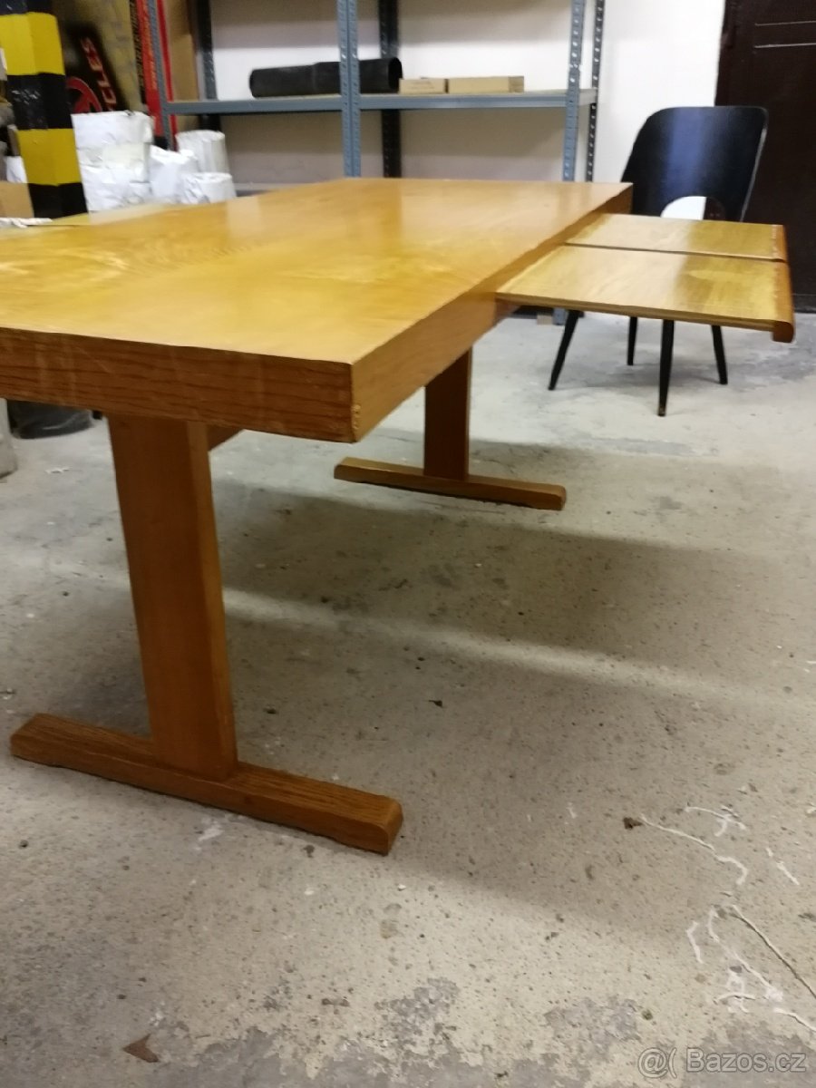 Retro konferenční masivní dubový stůl - 3