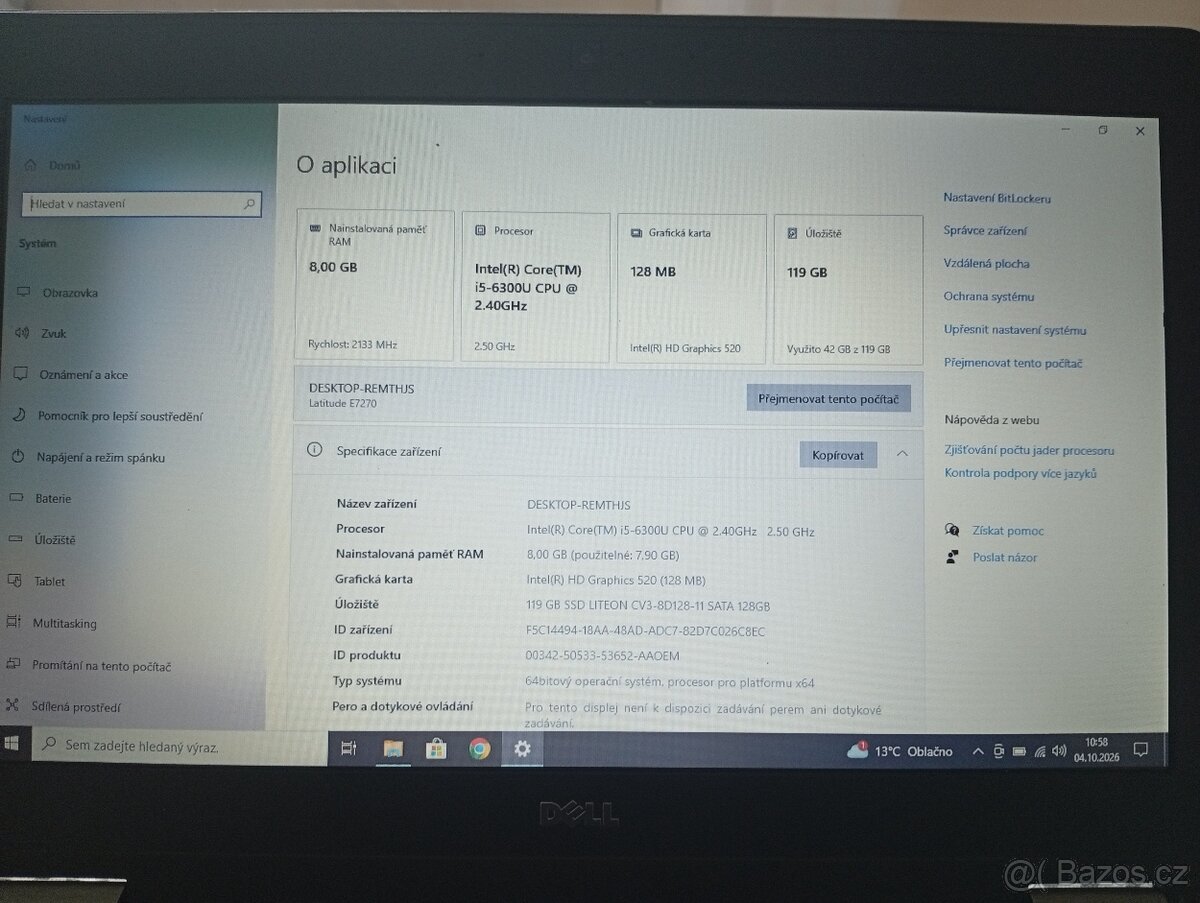 Dell Latitude e7270 - I5-6300U/8GB/128GBM2 - 3
