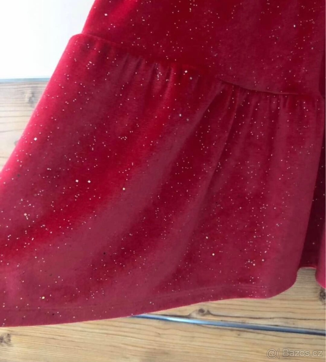 Vánoční šatičky třpytivé vel. 134 - 3