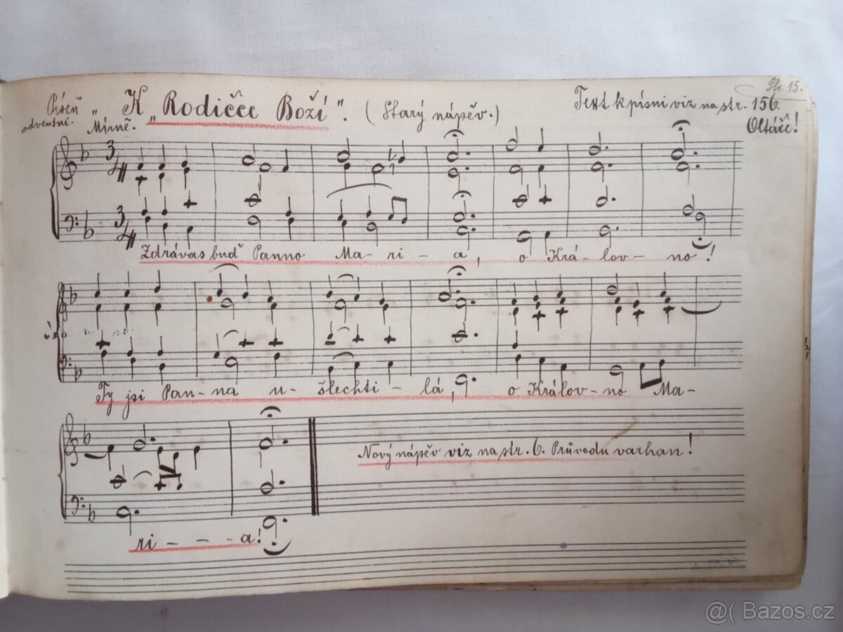 Písně chrámové - ručně psaný zpěvník, 1905 - 3