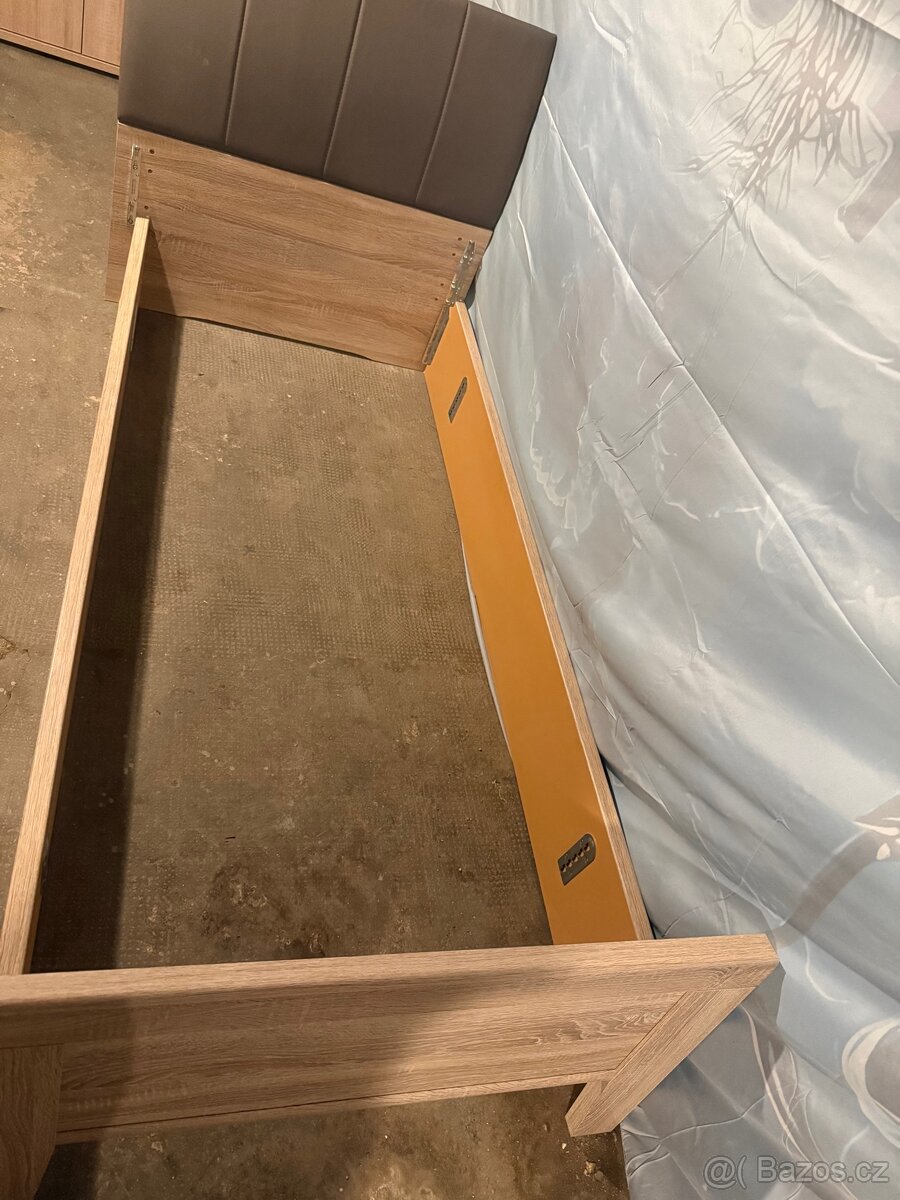 Postel dub Sonoma 90x200 včetně roštu - 3