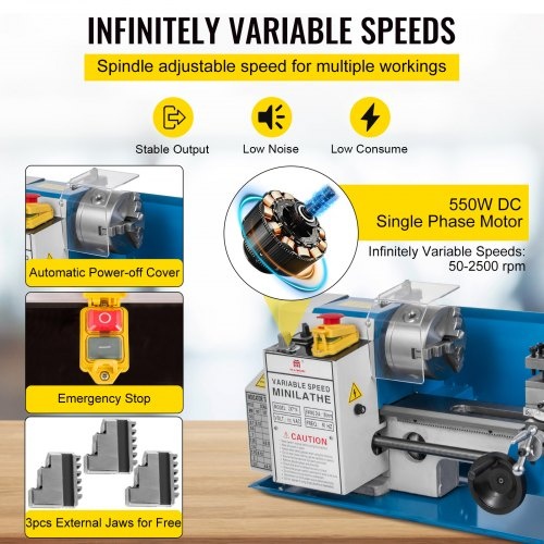 Soustruh kovový 550w - 3