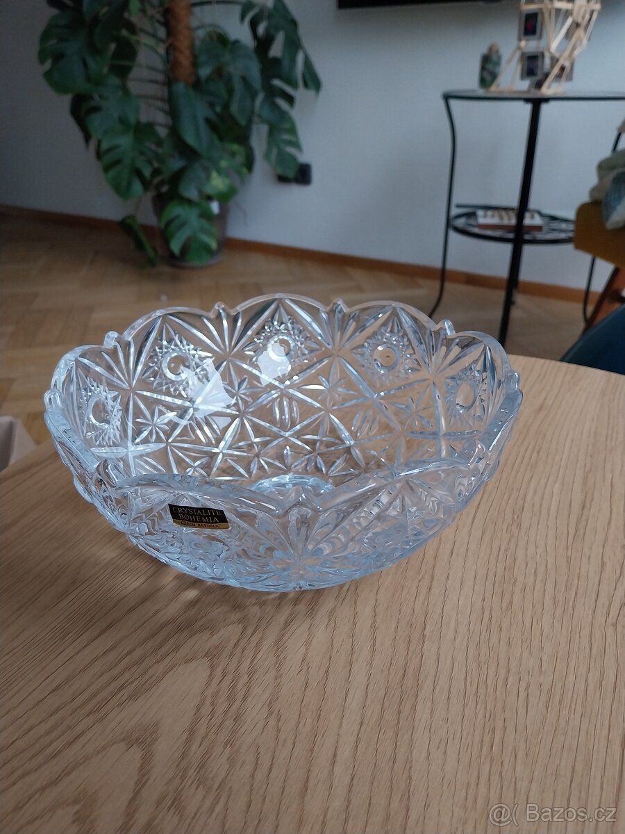 Broušená mísa zn. Bohemia Cristal - 3
