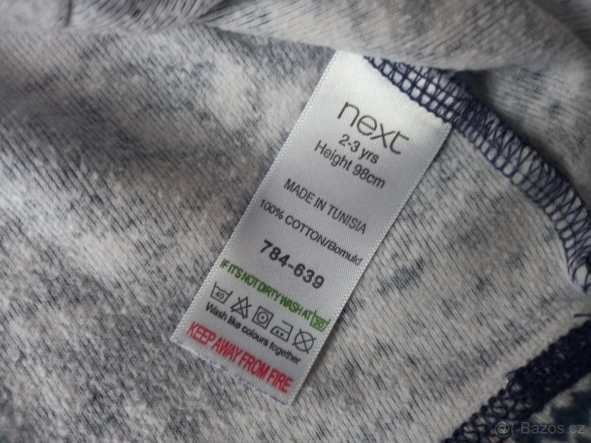 Zimni šaty Next vel. 98 s vlockou - 3