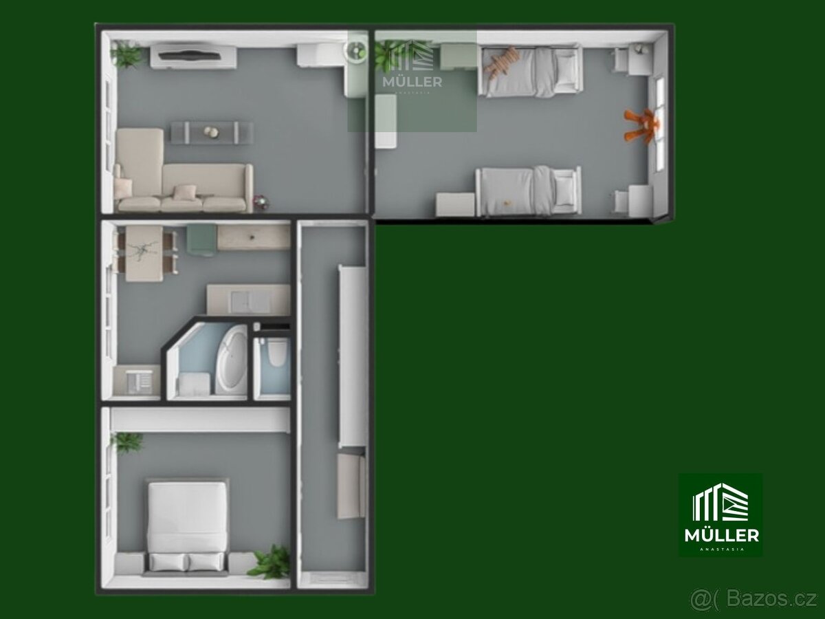 Prodej útulného bytu 3+1, 78m2, Klatovy - Pod Koníčky - 3