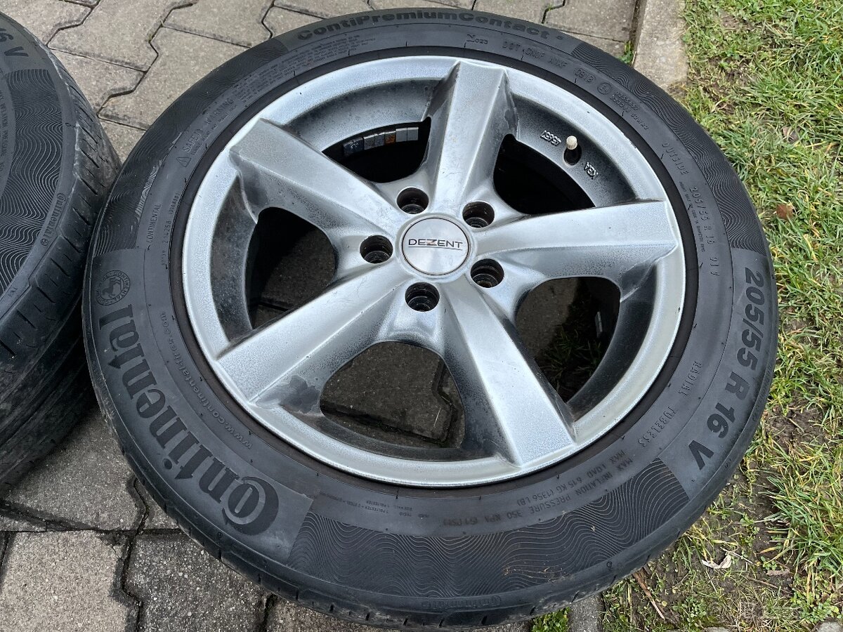 4x alu disky 5x108 R16, letní pneu - 3