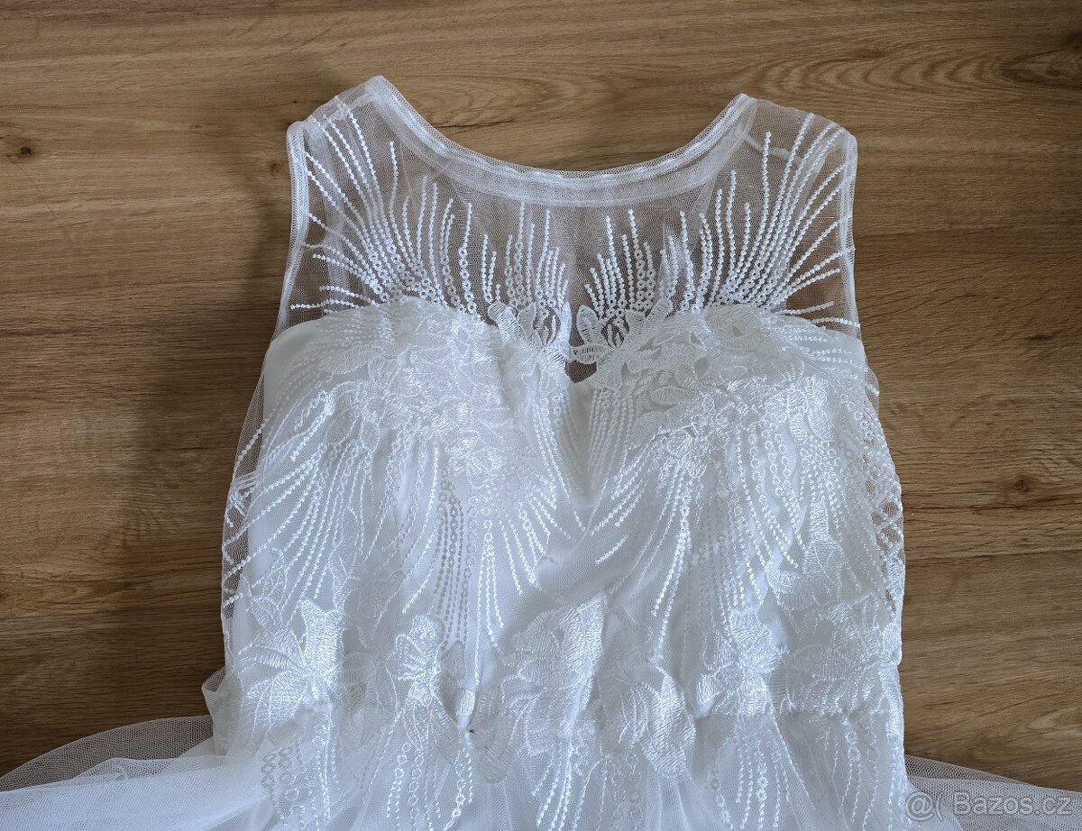 Sváteční šaty bílé, vel. S - 3