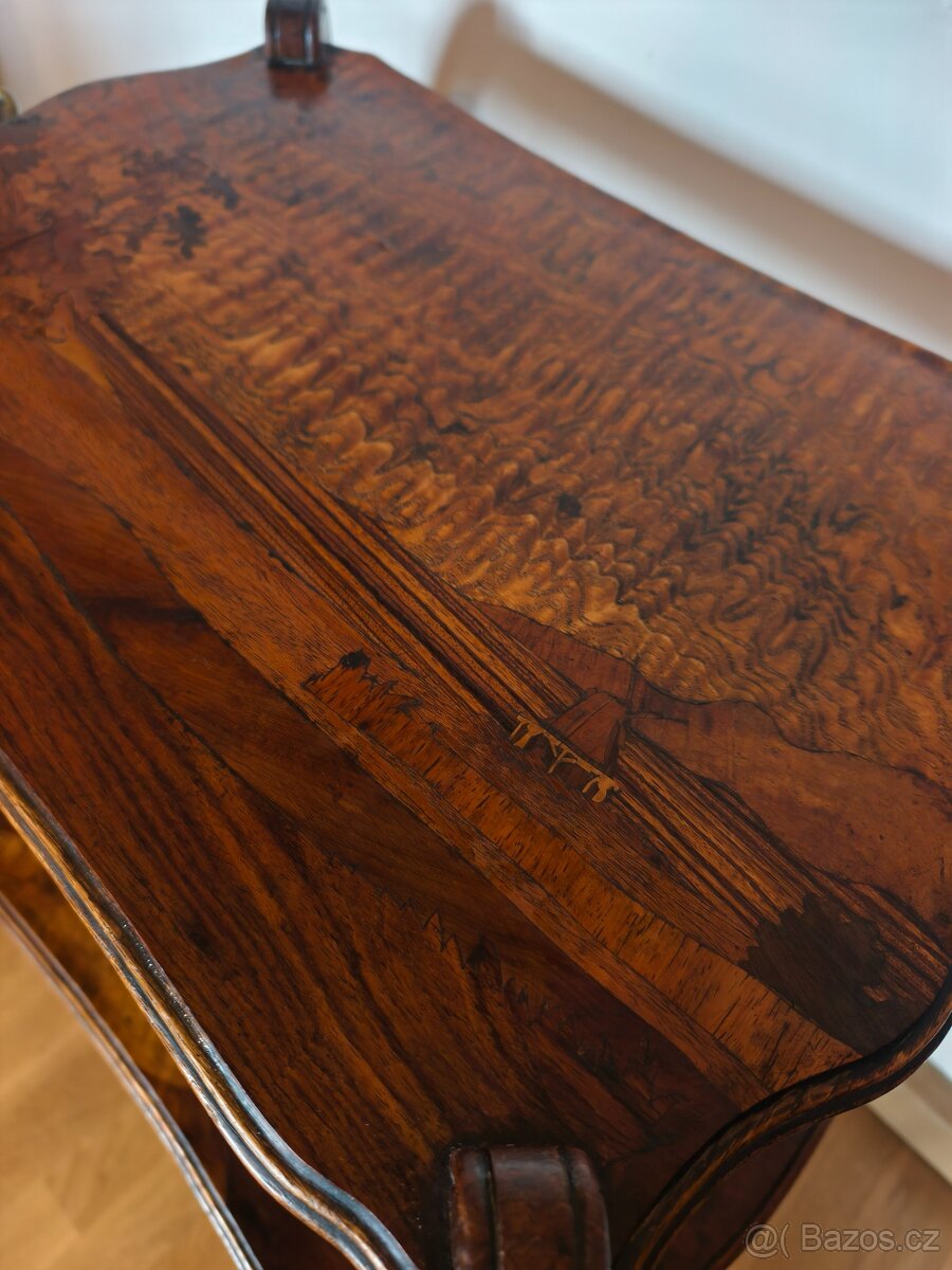 Secesní čajový stolek, etažér Gallé, Majorelle - 3