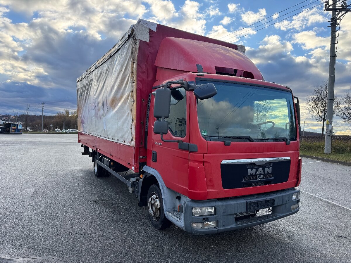 MAN TGL 8.180, valník s plachtou,čelo - 3