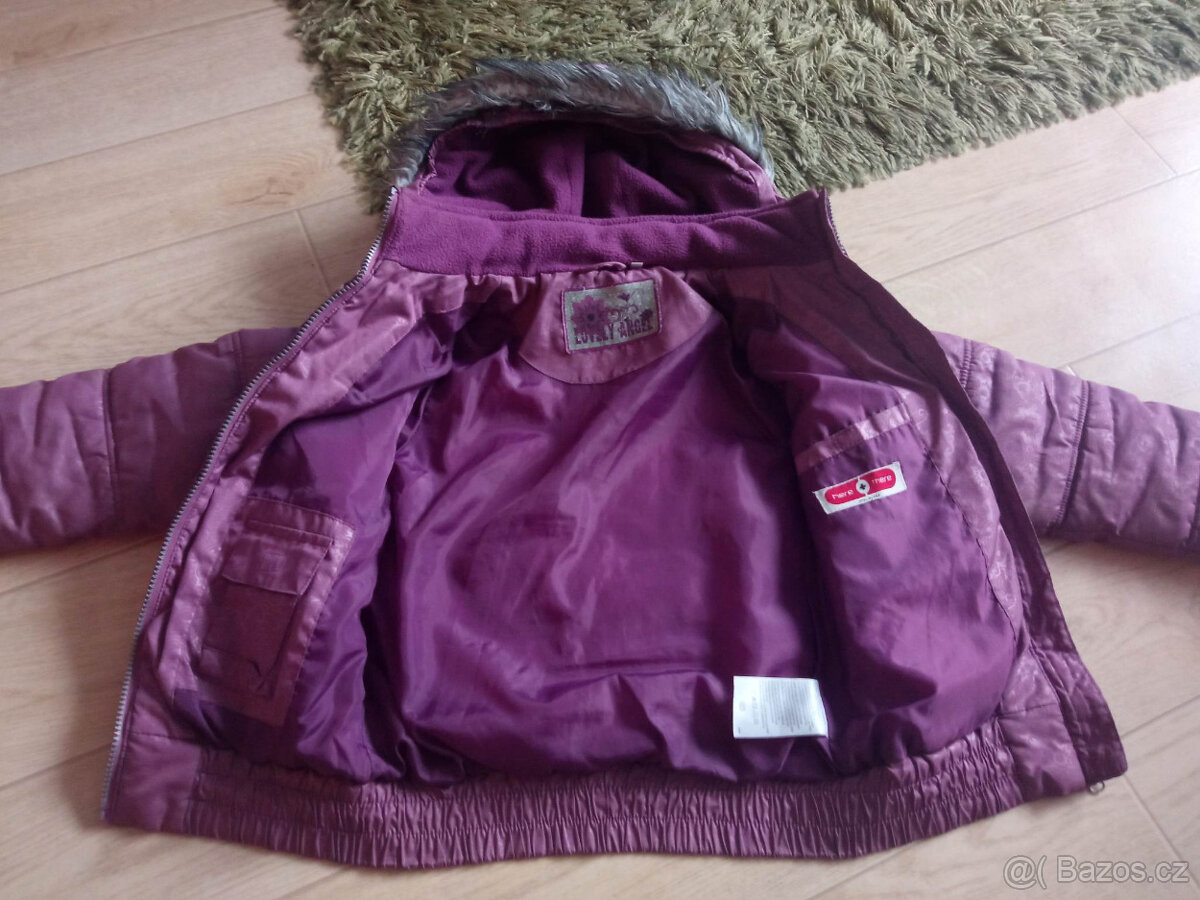 Fialová zimní bunda vel.134 C&A here+there - 3
