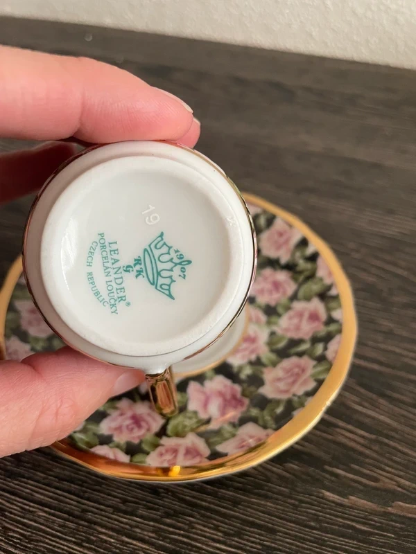 Kávový, porcelánový šálek s podšálkem Leander 1907 - 3