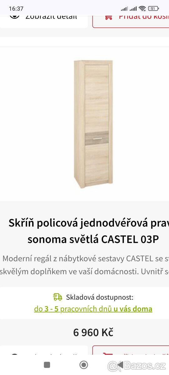 Obývací stěna Sonoma světlá Castel - 3