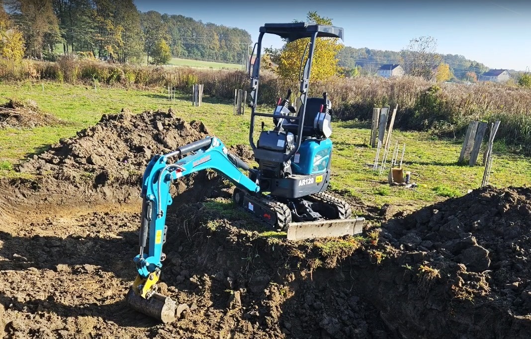 minirypadlo Schmidt AR 120, minibagr, bagr, motor kubota - 3