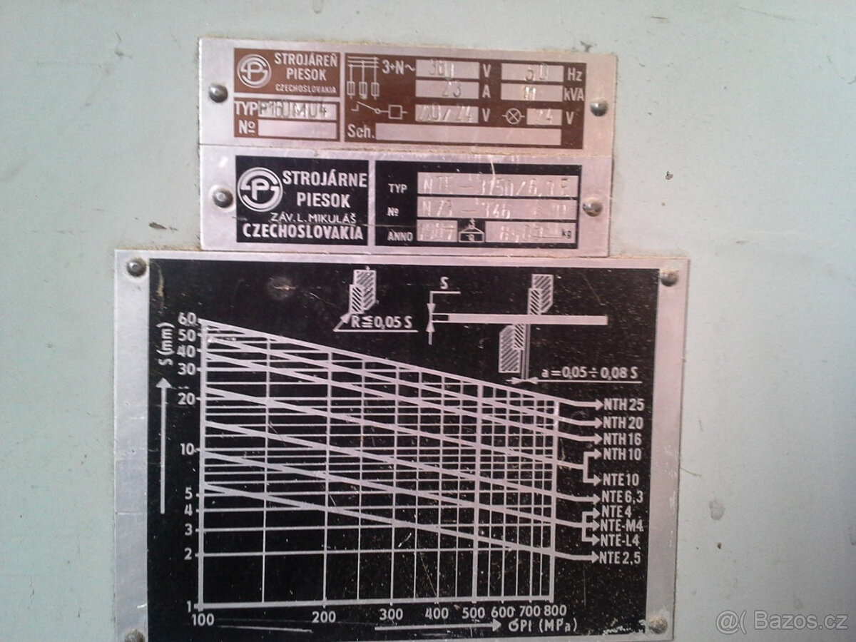 Strojní tabulové nůžky NTE 3150/6,3-E, Strojárně Piesok - 3