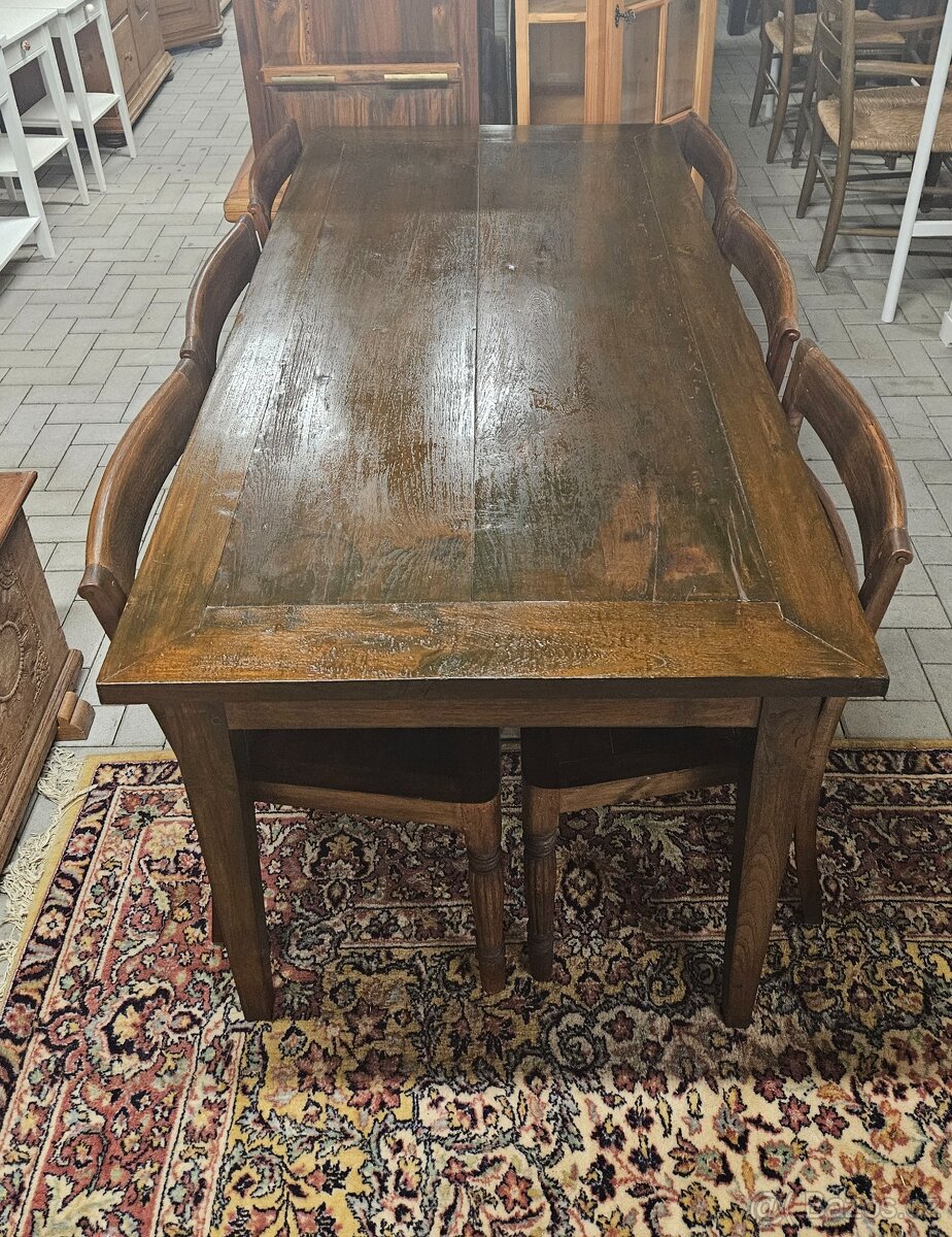 Stůl + 6 × židle masiv - 3